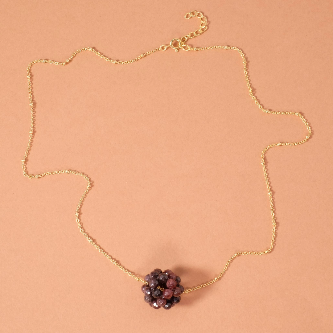 Collier boule de perles en pierre naturelle