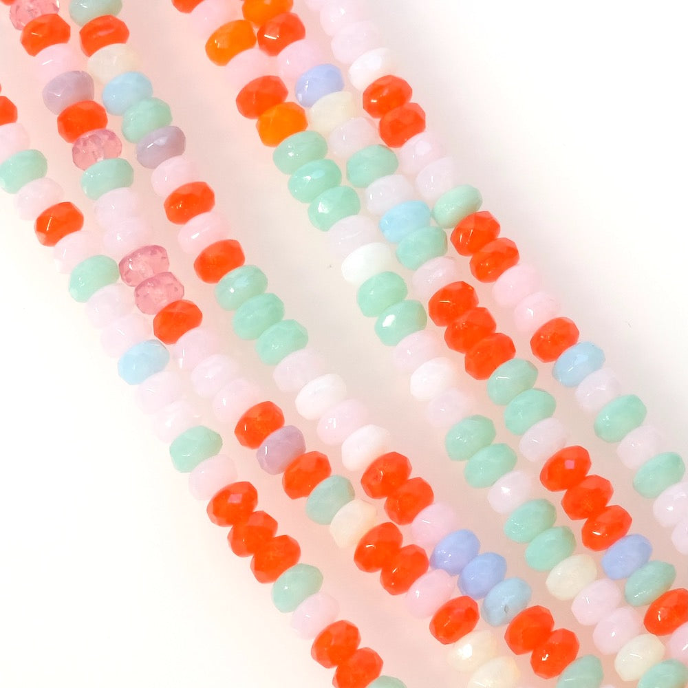 X 20 mixte perles verre cristal forme goutte d'eau à facettes multicolore 8  x 6 mm - Un grand marché