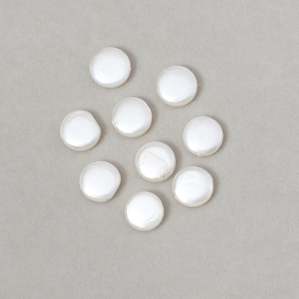 10 perles palets 8mm de Nacre blanche