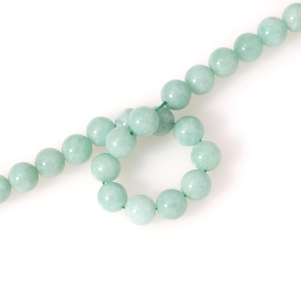 Fil de perles rondes 10mm en pierre naturelle en Jade de Birmanie