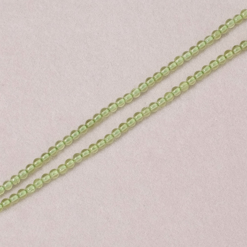 Fil de perles naturelles rondes 3mm en Péridot