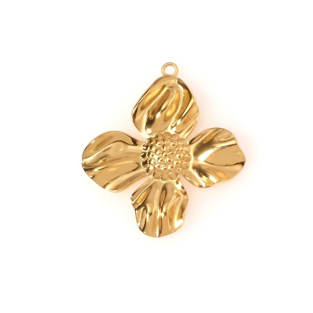 Pendentif fleur en acier inoxydable 304 Doré