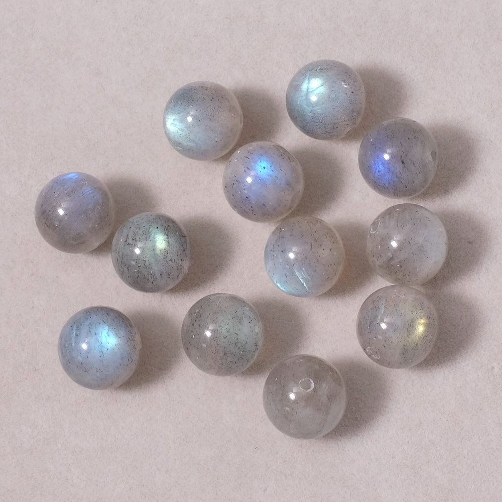 Perle naturelle ronde 10mm en Labradorite Qualité A