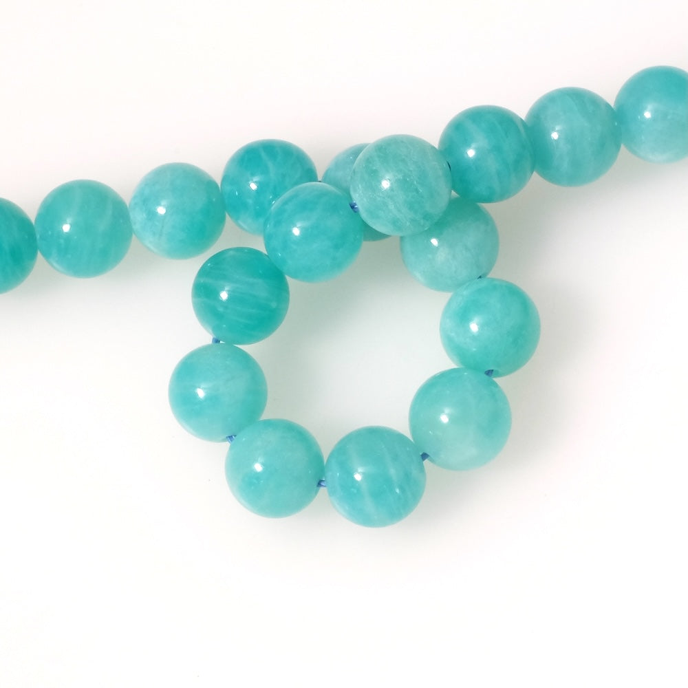 Perle ronde 10mm naturelle en Amazonite Qualité A