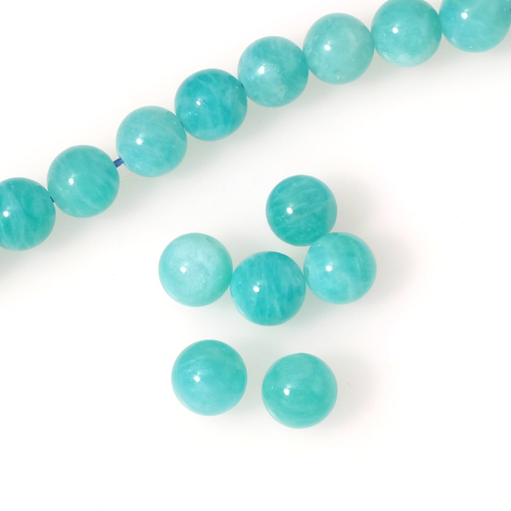 Perle ronde 10mm naturelle en Amazonite Qualité A